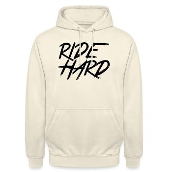 Ride Hard - Unisex Hoodie - Vanille-Milchshake - Vorne - Alina (178cm) & Michal (187cm)