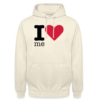 I Love Me - Sweat-shirt à capuche unisexe - vanille - Devant - Alina (178cm) & Michal (187cm)