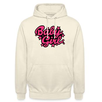 Baby Girl Schriftzug 01 - Unisex Hoodie - Vanille-Milchshake - Vorne - Alina (178cm) & Michal (187cm)
