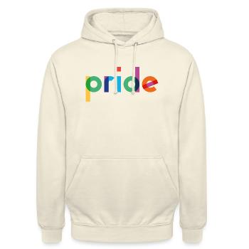 Pride - Rainbow Typography - Unisex Hoodie - vanilla - Front - Alina (178cm) & Michal (187cm)