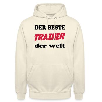 Der beste trainer der welt - Unisex Hoodie - Vanille-Milchshake - Vorne - Alina (178cm) & Michal (187cm)