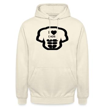 I Love DAD ́s - Unisex Hoodie - vanilla - Front - Alina (178cm) & Michal (187cm)