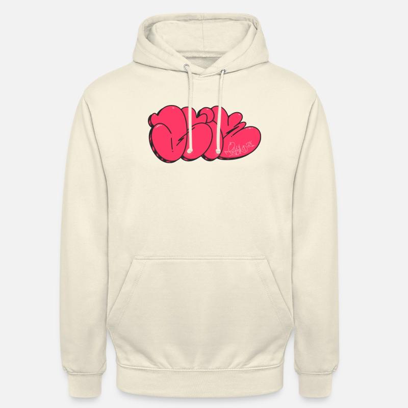 Asik Graffiti Trowup rouge - Sweat-shirt à capuche unisexe - vanille