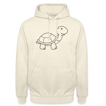 schildkröte - Unisex Hoodie - Vanille-Milchshake - Vorne - Alina (178cm) & Michal (187cm)