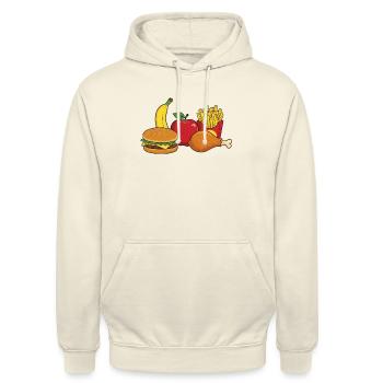 Food of the Loom - Unisex Hoodie - Vanille-Milchshake - Vorne - Alina (178cm) & Michal (187cm)