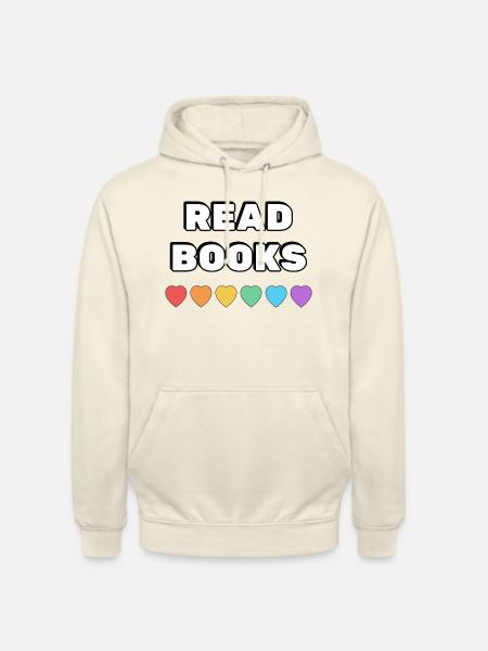 Read Books Rainbow Hearts - Unisex Hoodie - vanilla