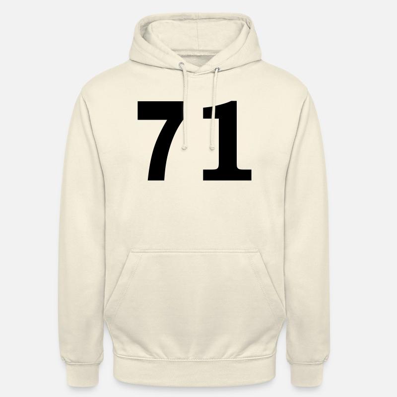 Nombre - 71 - Seventy One - Sweat-shirt à capuche unisexe - vanille