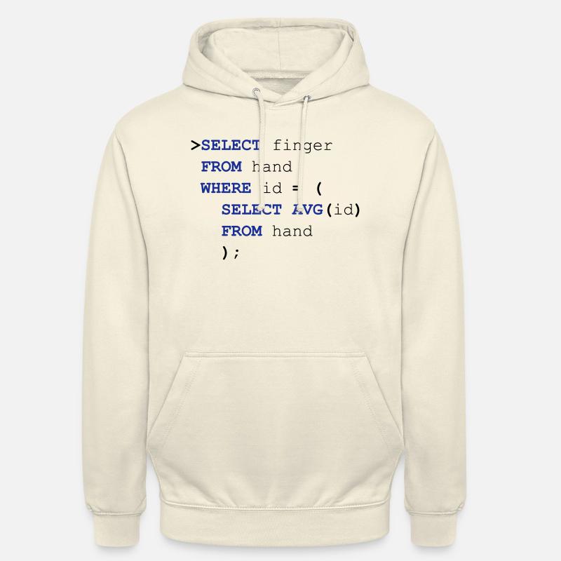 SQL doigt - Sweat-shirt à capuche unisexe - vanille