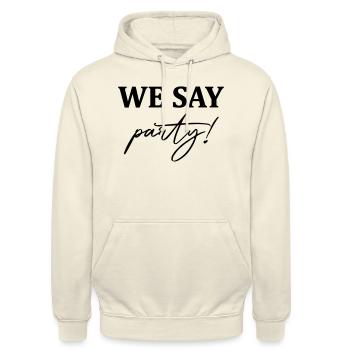 i_said_yes_1_ai - Unisex Hoodie - Vanille-Milchshake - Vorne - Alina (178cm) & Michal (187cm)