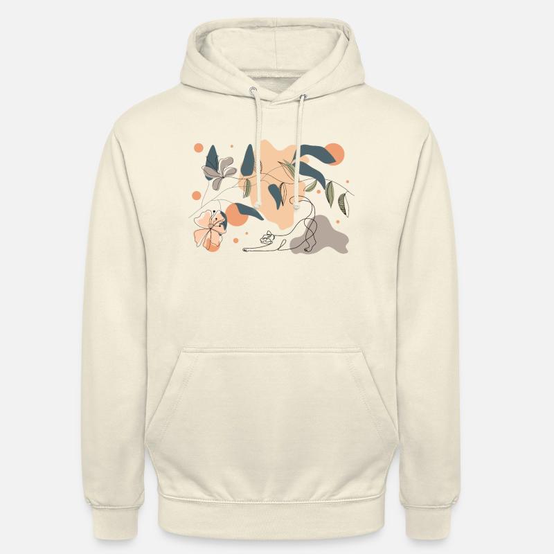 Printemps, chat et fleurs - Sweat-shirt à capuche unisexe - vanille