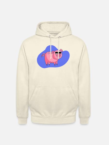 Cartoon Pig - Unisex Hoodie - vanilla