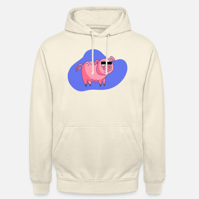 Cochon de dessin animé - Sweat-shirt à capuche unisexe - vanille