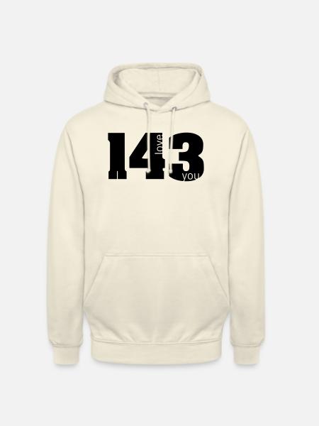 143 Jeg elsker dig - Hættetrøje unisex - vaniljemilkshake