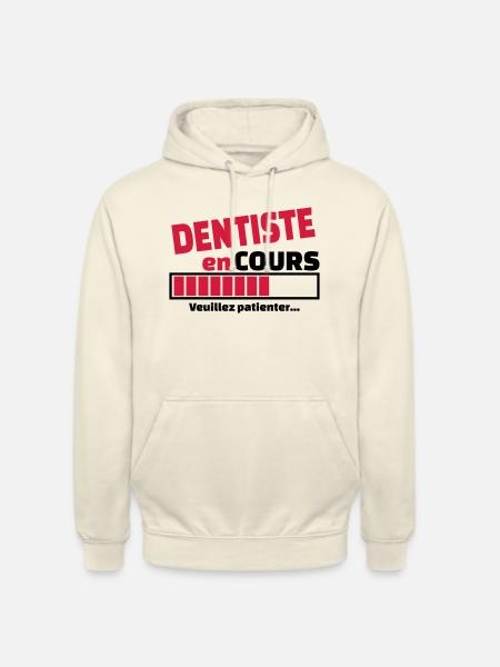 dentiste en cours - Sweat-shirt à capuche unisexe - vanille