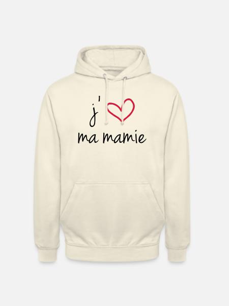 j'aime ma mamie - Sweat-shirt à capuche unisexe - vanille
