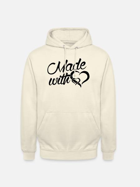 Faite avec coeur - bébé - - Sweat-shirt à capuche unisexe - vanille