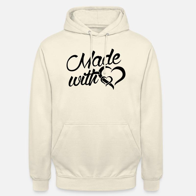 Faite avec coeur - bébé - - Sweat-shirt à capuche unisexe - vanille