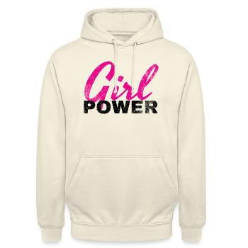 Girl Power - Unisex Hoodie - vanilla - Front - Alina (178cm) & Michal (187cm)