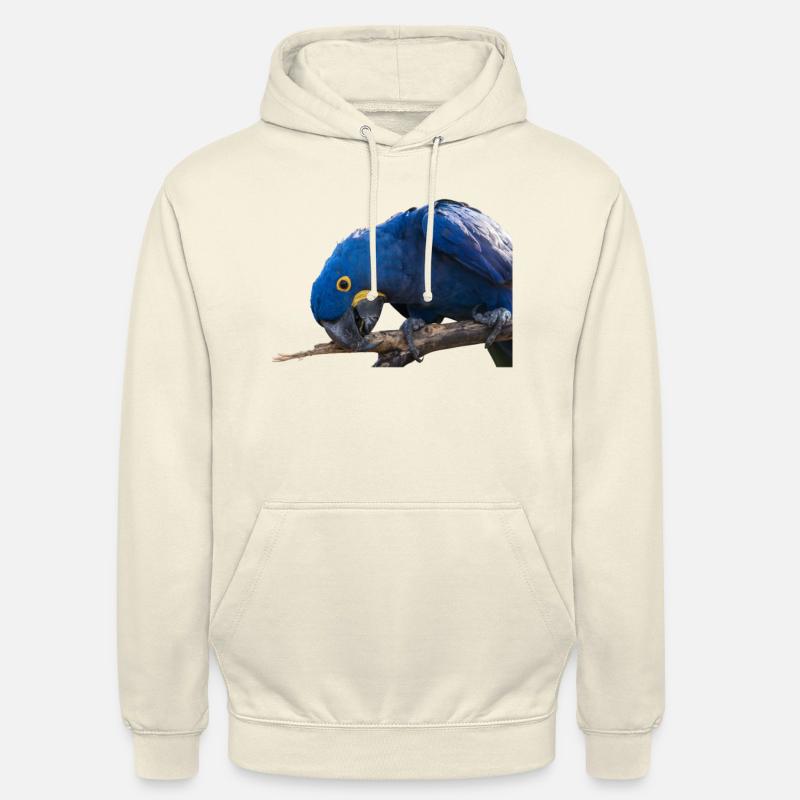 Vue de visage de perroquet d’ara de Jacinth - Sweat-shirt à capuche unisexe - vanille