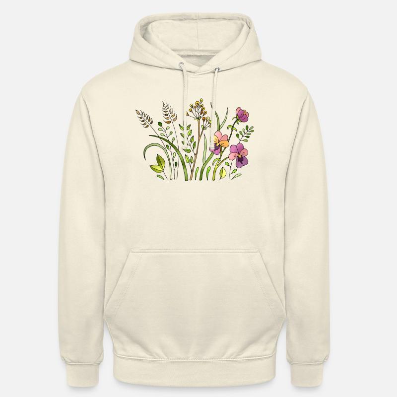 Fleur - Sweat-shirt à capuche unisexe - vanille