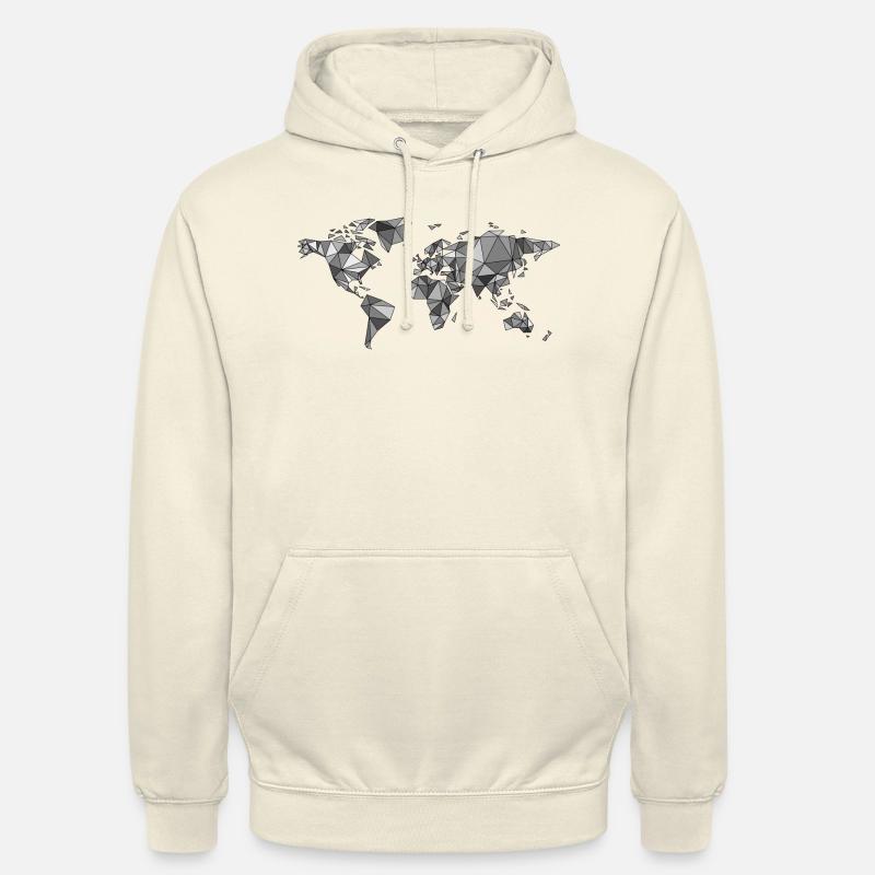 World map - simplified representation triangle - Unisex Hoodie - vanilla