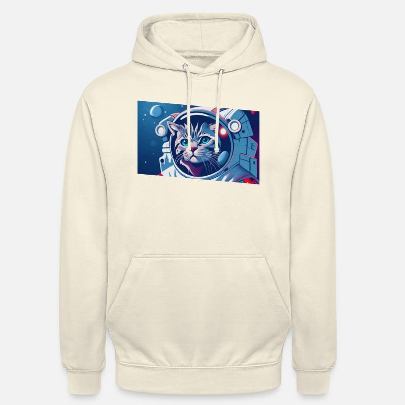 Chat astronaute dans l’espace - Sweat-shirt à capuche unisexe - vanille