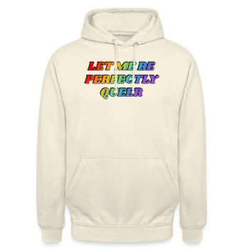 Lass mich vollkommen queer sein - Unisex Hoodie - Vanille-Milchshake - Vorne - Alina (178cm) & Michal (187cm)