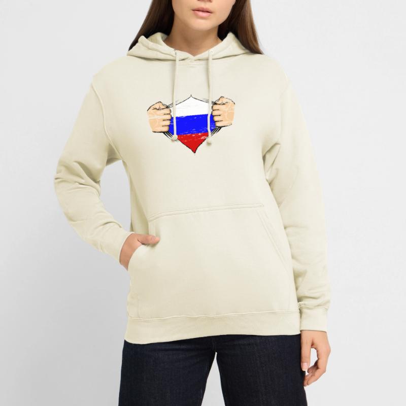 Conception du drapeau de la Russie utilisée Sweat-shirt à capuche unisexe