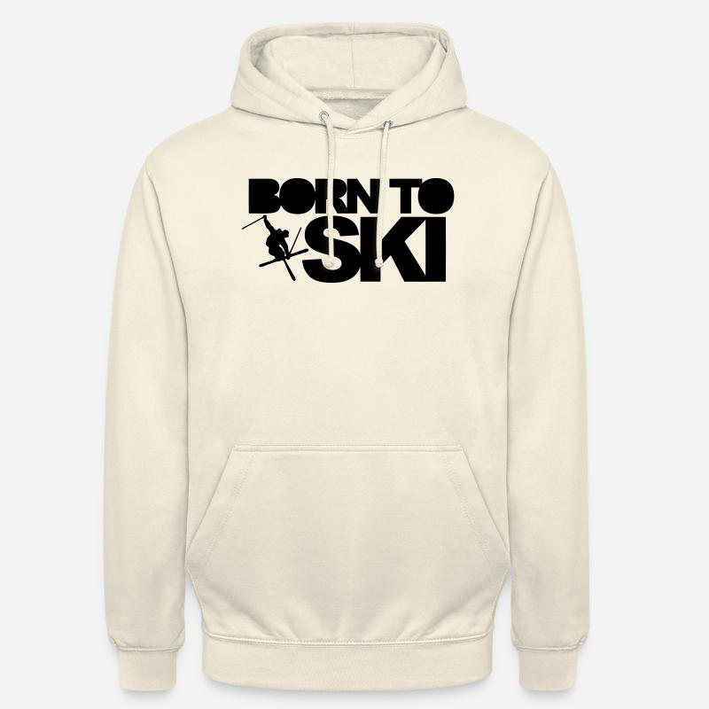 Born To Ski - Sweat-shirt à capuche unisexe - vanille