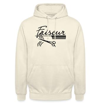 Friseur Friseurin frisör Haarschnitt - Unisex Hoodie - Vanille-Milchshake - Vorne - Alina (178cm) & Michal (187cm)