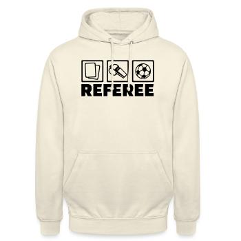 Schiedsrichter - Unisex Hoodie - Vanille-Milchshake - Vorne - Alina (178cm) & Michal (187cm)