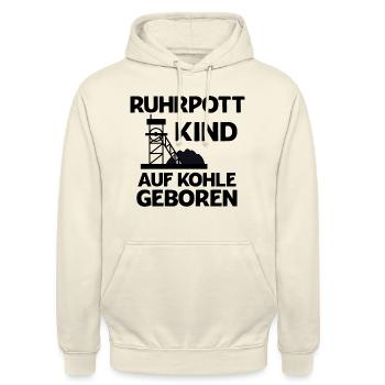 Ruhrpott Kind Nrw Geboren Kohle - Unisex Hoodie - Vanille-Milchshake - Vorne - Alina (178cm) & Michal (187cm)