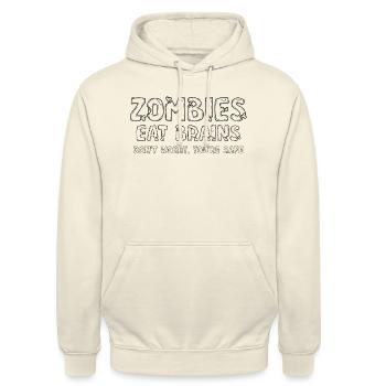Zombies Eat Brains Don't Worry You're Safe - Unisex Hoodie - Vanille-Milchshake - Vorne - Alina (178cm) & Michal (187cm)