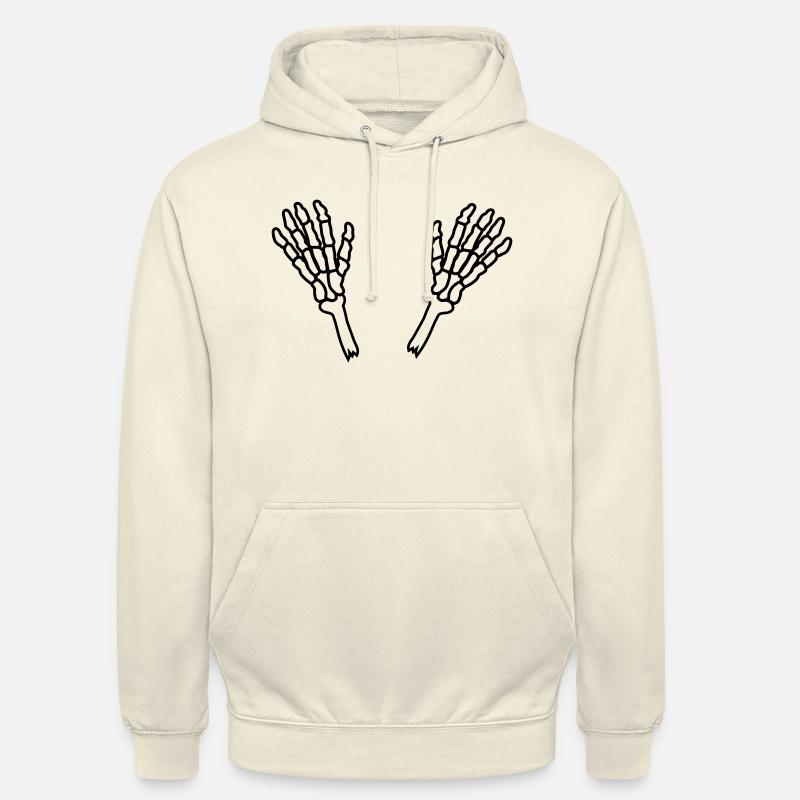 Mains Squelette 2 Bras - Sweat-shirt à capuche unisexe - vanille
