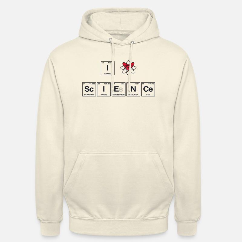 I LOVE SCIENCE - Elemente Perdiodensystem - Unisex Hoodie - Vanille-Milchshake