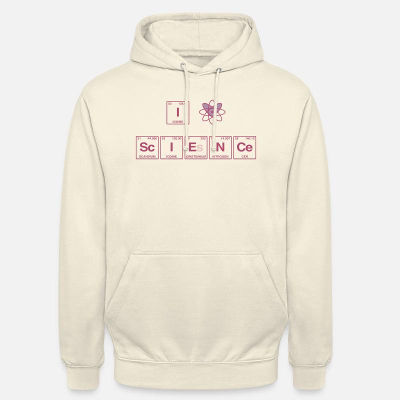 I LOVE SCIENCE - Elemente Perdiodensystem - Unisex Hoodie - Vanille-Milchshake