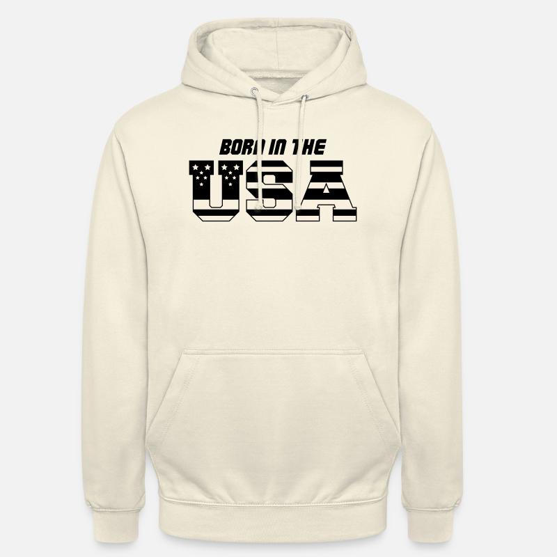 États-Unis nés dans le 1 - Sweat-shirt à capuche unisexe - vanille