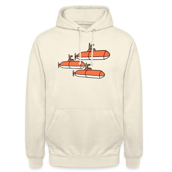 3 U-Boote Flotte Drei Geschwader Gruppe Team Crew - Unisex Hoodie - Vanille-Milchshake - Vorne - Alina (178cm) & Michal (187cm)