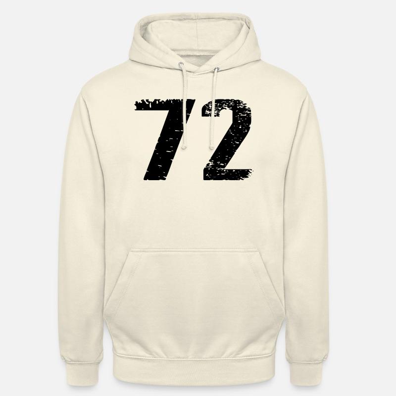 Maillot à numéros 72 - Sweat-shirt à capuche unisexe - vanille