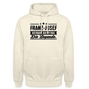 Man Myth Legend Franz-Josef - Unisex Hoodie - vanilla - Front - Alina (178cm) & Michal (187cm)