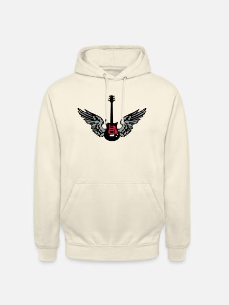 guitar_wings_042013_a_3c - Unisex Hoodie - vanilla