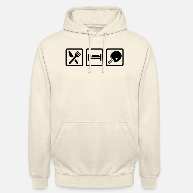 Eat Sleep Ping Pong - Sweat-shirt à capuche unisexe - vanille