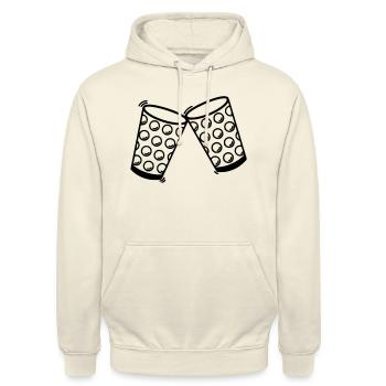 Les dubbegläsers trinquent - Sweat-shirt à capuche unisexe - vanille - Devant - Alina (178cm) & Michal (187cm)