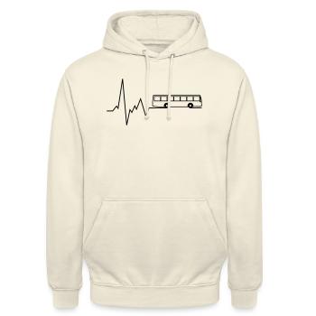 herzschlag bus - Unisex Hoodie - Vanille-Milchshake - Vorne - Alina (178cm) & Michal (187cm)