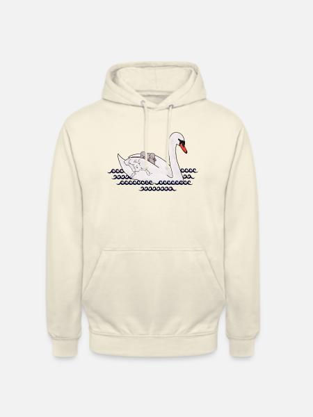 Swan with cubs - Unisex Hoodie - vanilla