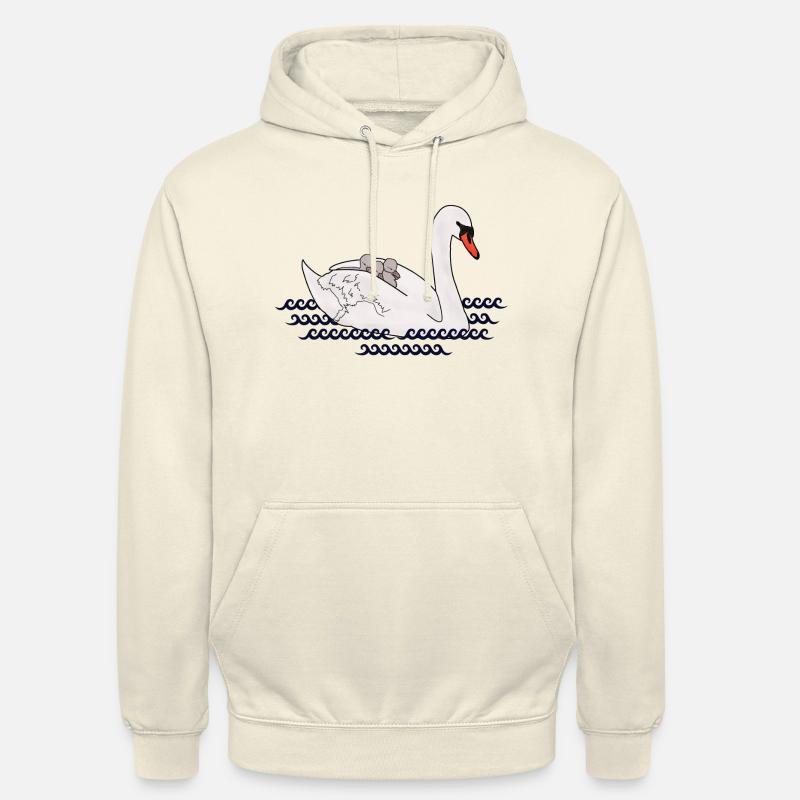 Schwan mit Jungen - Unisex Hoodie - Vanille-Milchshake