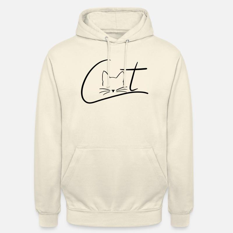 Logo de chat avec chat - Sweat-shirt à capuche unisexe - vanille