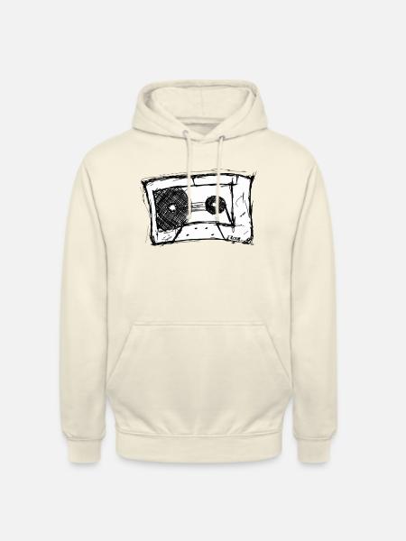 Cassette - black and white - Sweat-shirt à capuche unisexe - vanille
