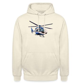 Hélicoptère de police Police Pilote d’hélicoptère - Sweat-shirt à capuche unisexe - vanille - Devant - Alina (178cm) & Michal (187cm)