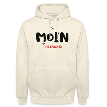 Moin Ihr Spacken - Unisex Hoodie - Vanille-Milchshake - Vorne - Alina (178cm) & Michal (187cm)